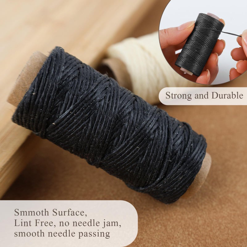 لينيكو خيط كتان أصلي مشمع من لاينكو، 20 ياردة، عبوة من 3 بكرات: أسود (BBHM209) LIN-BBHM209 - Image 4